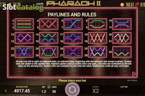 Скрин9. Pharaoh II (AGT Software) слот