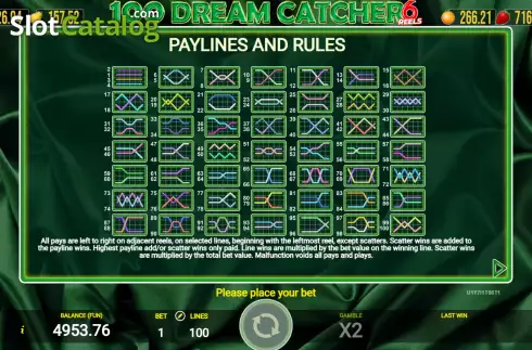 Скрин9. 100 Dream Catcher 6 Reels слот