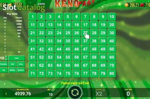 Скрин2. Keno Fast слот