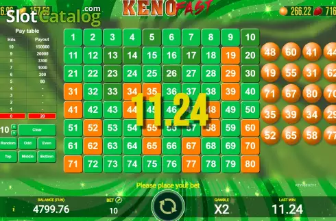 Скрин5. Keno Fast слот