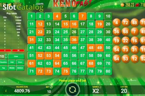 Скрин6. Keno Fast слот