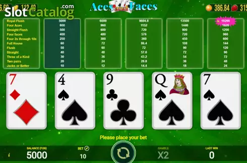 Скрин2. Aces And Faces (AGT Software) слот