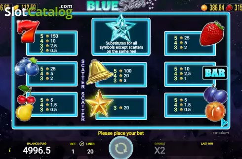 Скрин6. Blue Star (AGT Software) слот