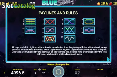 Скрин9. Blue Star (AGT Software) слот