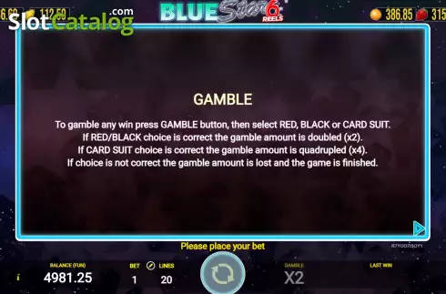 Скрин7. Blue Star 6 Reels слот