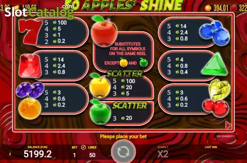 Скрин6. Apples' Shine 50 слот