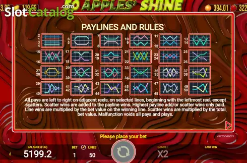 Скрин9. Apples' Shine 50 слот