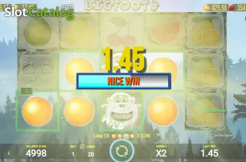 Скрин3. Bigfoot (AGT) слот