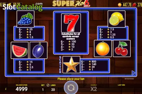 Скрин6. Super Hot 6 Reels слот