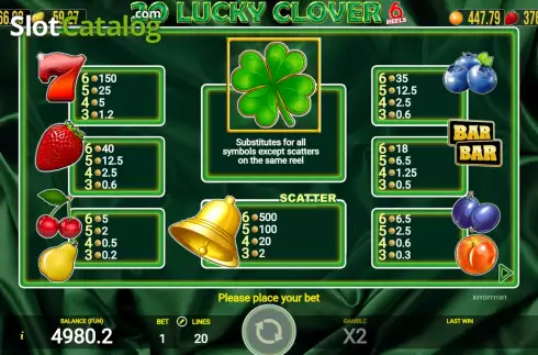 Скрин6. 20 Lucky Clover 6 Reels слот