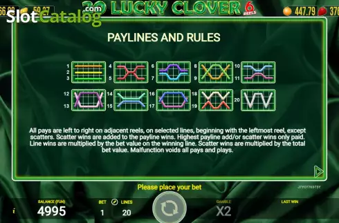 Скрин9. 20 Lucky Clover слот
