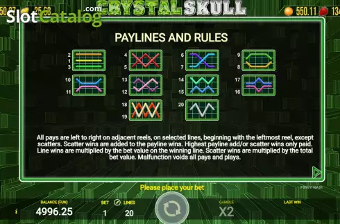 Скрин9. Crystal Skull (AGT Software) слот