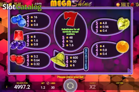Скрин6. Mega Shine слот