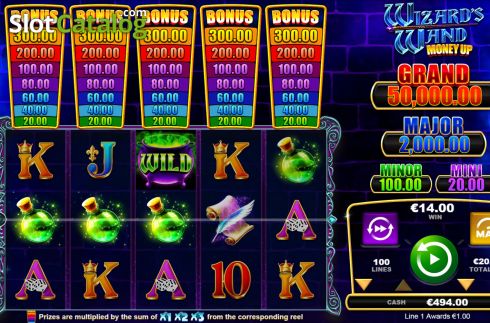 Скрин3. Wizards Wand Money Up слот