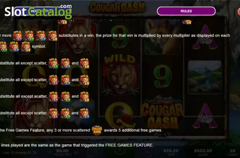 Скрин6. Cougar Cash слот