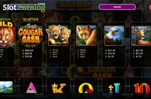 Скрин7. Cougar Cash слот