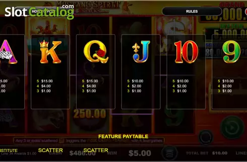Скрин7. Mustang Spirit Cash Stacks Gold слот