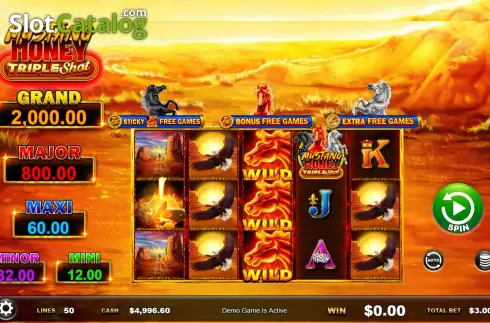 Скрин2. Mustang Money Triple Shot слот