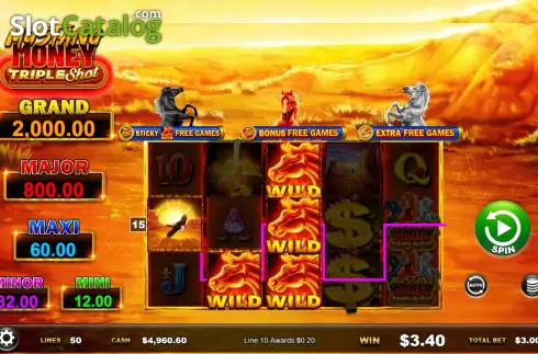 Скрин3. Mustang Money Triple Shot слот