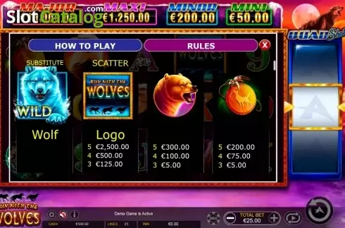 Скрин2. Run with the Wolves Quad Shot слот