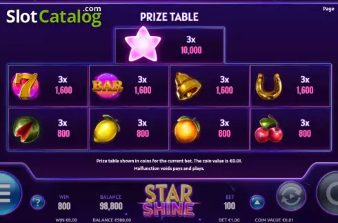 Скрин5. Star Shine слот