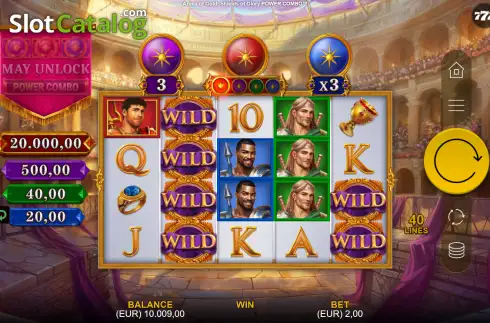 Скрин2. Arena of Gold: Shields of Glory Power Combo слот