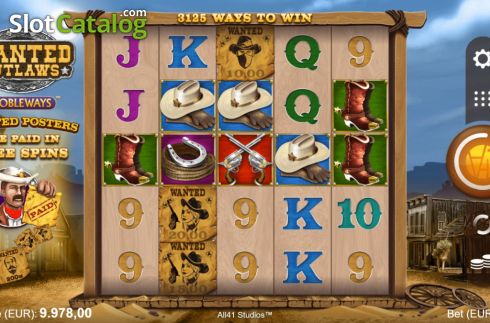 Скрин2. Wanted Outlaws слот