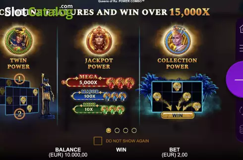 Скрин2. Queens of Ra Power Combo слот