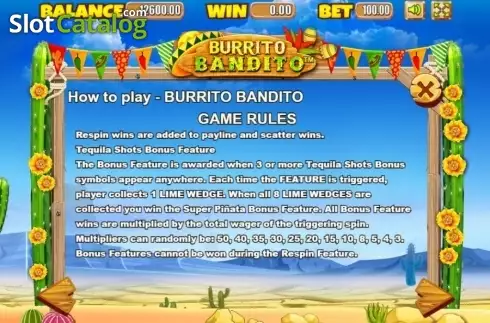 Скрин9. Burrito Bandito слот