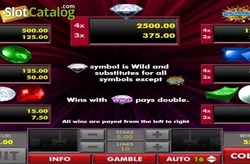 Скрин3. Diamonds (AlteaGaming) слот