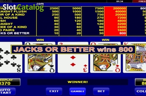 Скрин5. Jacks Or Better (Amatic) слот