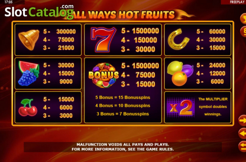 Скрин6. All Ways Hot Fruits слот