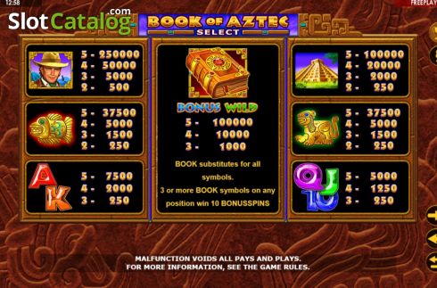 Скрин9. Book of Aztec Select слот