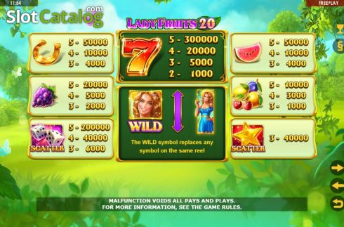 Скрин6. Lady Fruits 20 слот