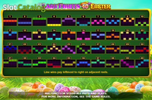 Скрин9. Lady Fruits 40 Easter слот