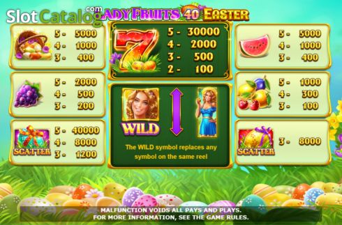 Скрин8. Lady Fruits 40 Easter слот