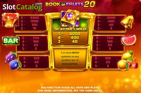 Скрин6. Book of Fruits 20 слот