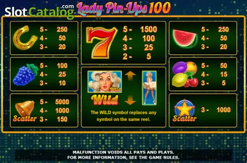 Скрин6. Lady Pin-Ups 100 слот