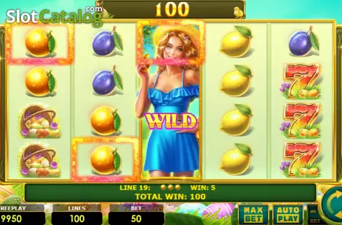 Скрин5. Lady Fruits 100 Easter слот