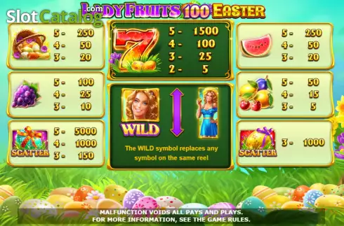 Скрин7. Lady Fruits 100 Easter слот