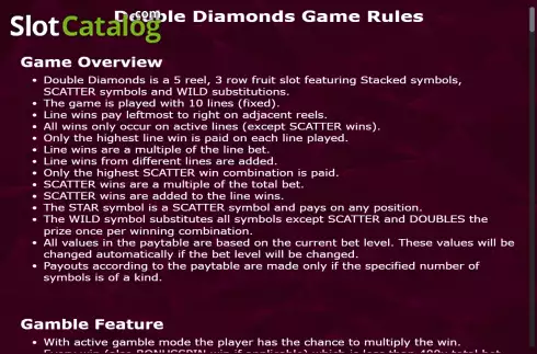 Скрин8. Double Diamonds слот