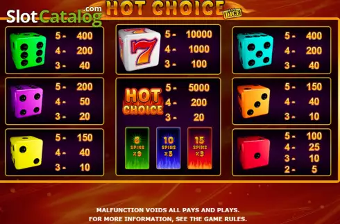 Скрин6. Hot Choice Dice слот