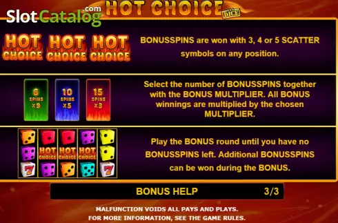 Скрин9. Hot Choice Dice слот