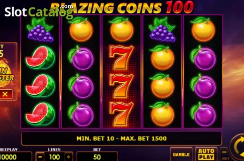 Скрин2. Blazing Coins 100 слот