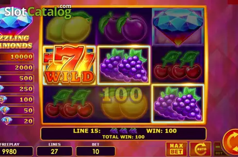 Скрин3. Sizzling Diamonds слот