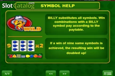 Скрин4. Billys Game слот