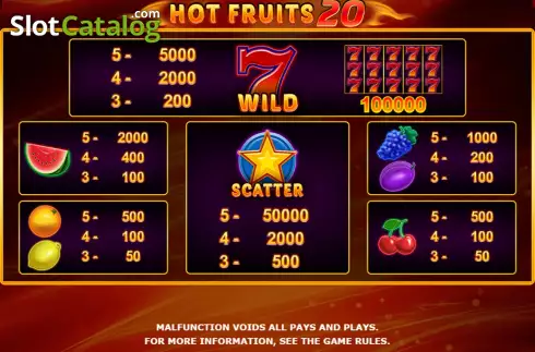 Скрин7. Hot Fruits 20 (Amatic Industries) слот