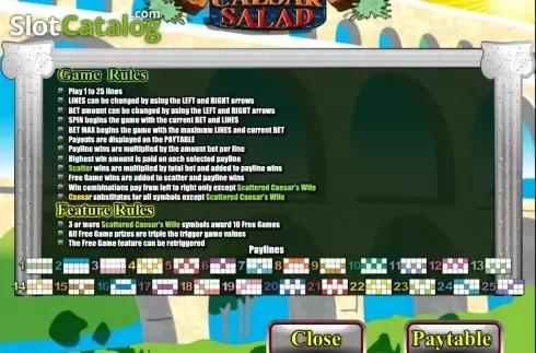 Скрин3. Caesar Salad слот