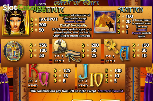 Скрин2. Cleo Queen of Egypt слот
