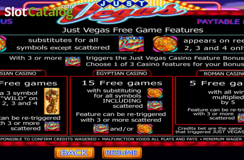 Скрин3. Just Vegas слот